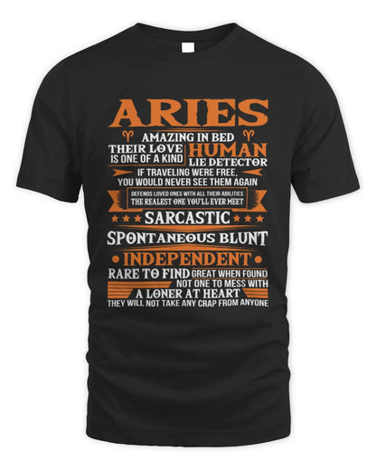 ARIES - HUMAN LIE DETECTOR - BIRTHDAY T-SHIRT FOR MEN