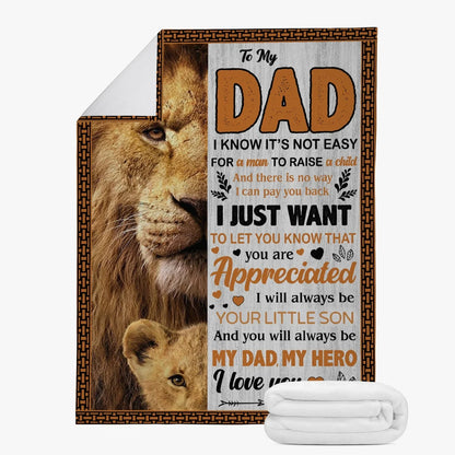 Dad I Know It's Not Easy Blanket from son blanket