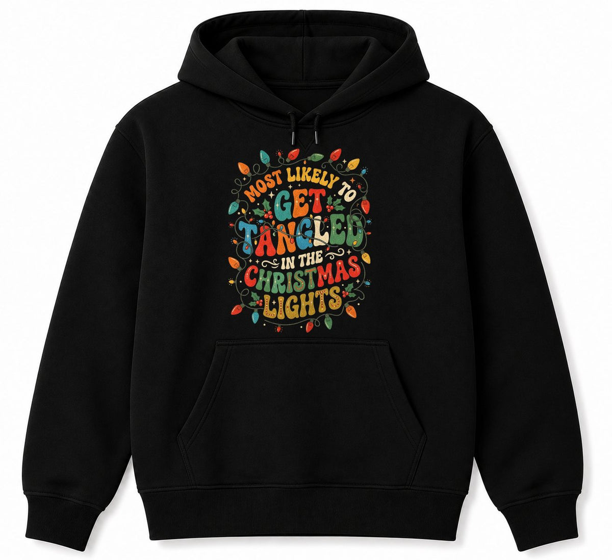 MOST LIKELY TO GET TANGLED IN THE CHRISTMAS LIGHTS - CHRISTMAS SHIRT - UNISEX T-SHIRT/SWEATER/HOODIE/V-NECK/LONG SLEEVE (SKU2608-158)