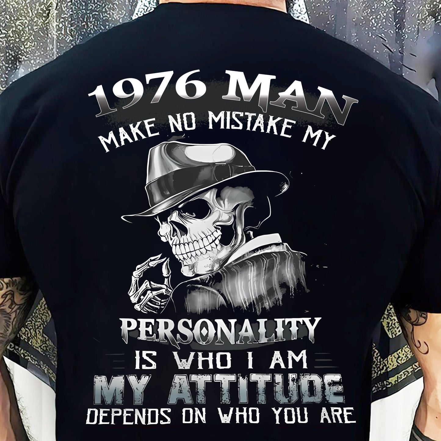 1976 Skull T-Shirt for Men Make No Mistake - Us1976 (SKU07-104-76)