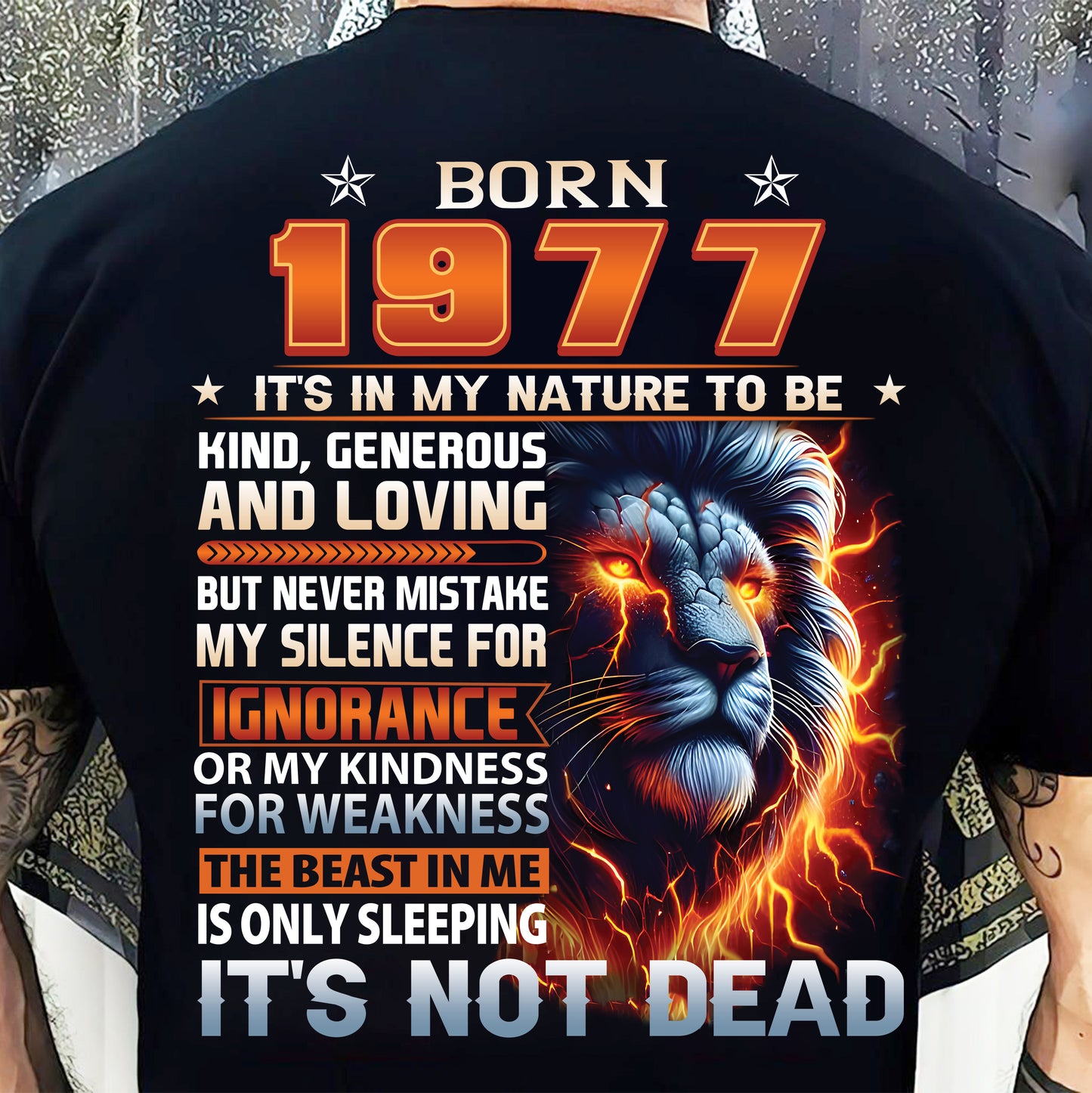 1977 Legend T-Shirt – Kind, Loving, Not Weak Us1977 (SKU07-103-77)