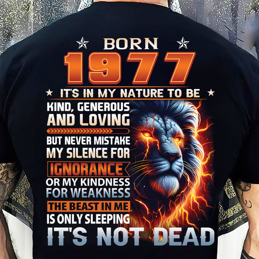 1977 Legend T-Shirt – Kind, Loving, Not Weak Us1977 (SKU07-103-77)