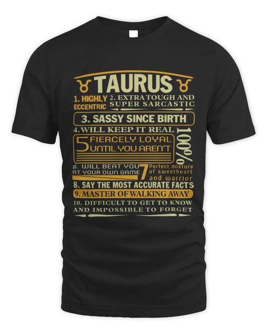 TAURUS - 100% - BIRTHDAY T-SHIRT FOR MEN