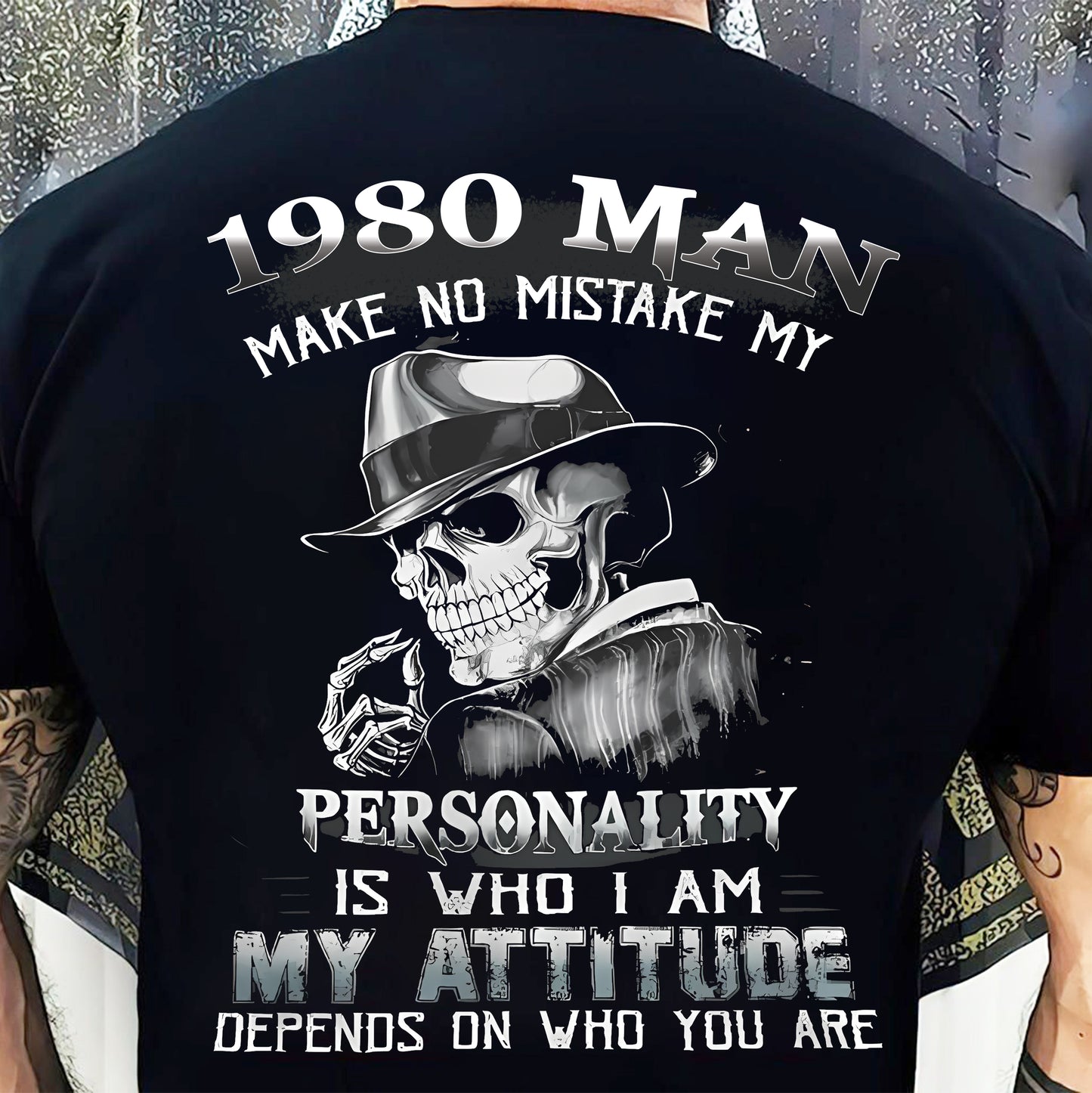 1980 Skull T-Shirt for Men Make No Mistake - Us1980 (SKU07-104-80)