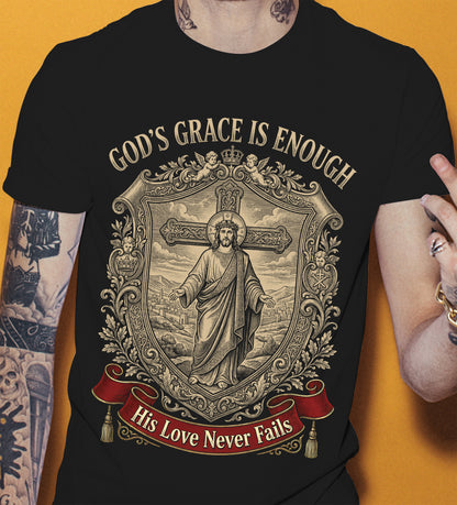 GOD’S GRACE IS ENOUGH  - CHRISTIAN T-SHIRT - FOR MEN NTTD00 (SKU2608-135)