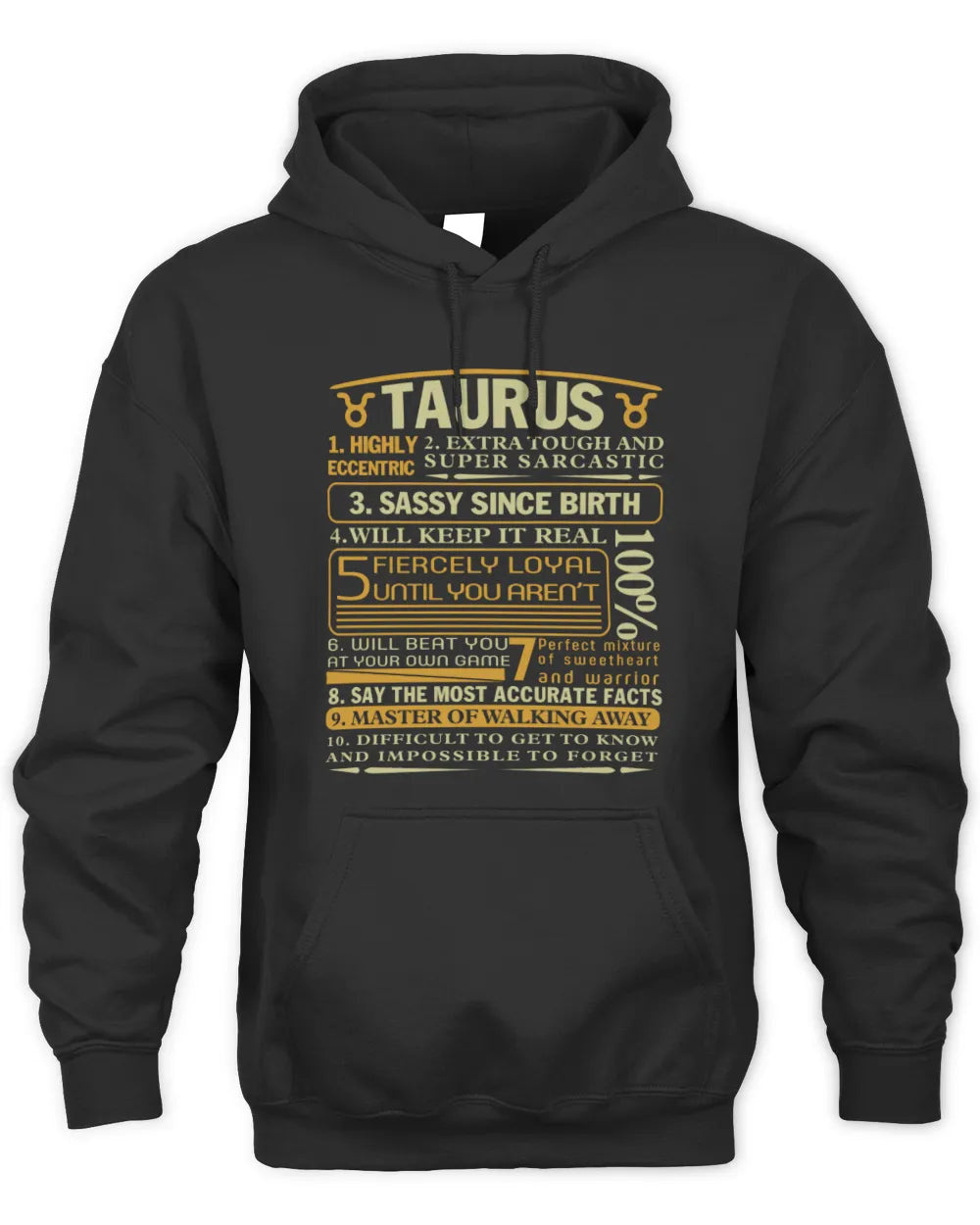TAURUS - 100% - BIRTHDAY T-SHIRT FOR MEN