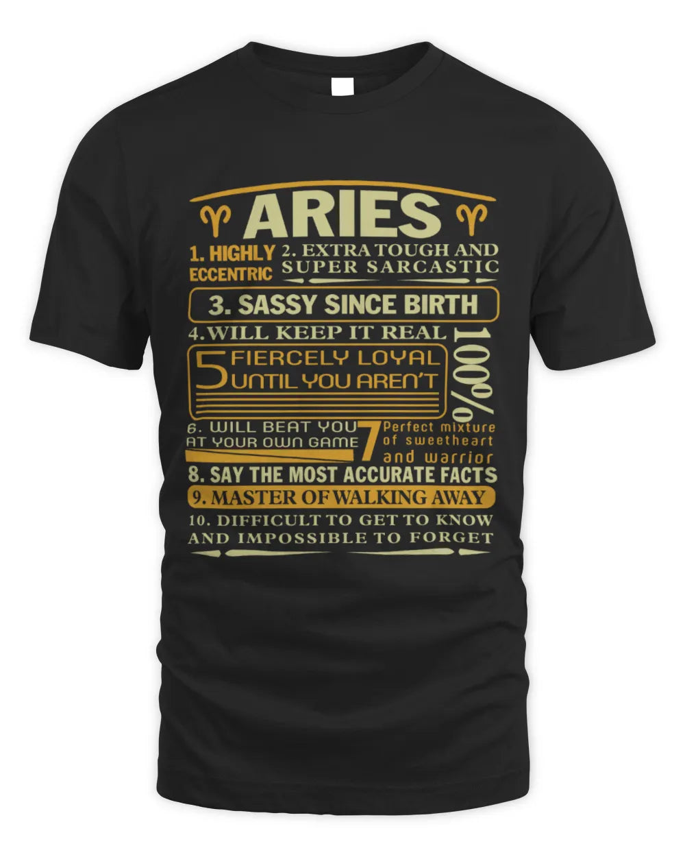 ARIES - 100% - BIRTHDAY T-SHIRT FOR MEN