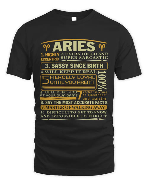 ARIES - 100% - BIRTHDAY T-SHIRT FOR MEN