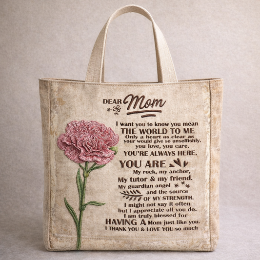 "DEAR MOM" Quilted tote bag - Gift for mom - NTTD00