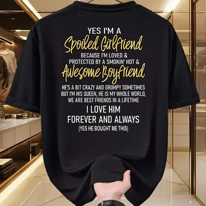 Best Wife Shirt, Wife and Husband Unisex T-Shirt/Hoodie/Sweatshirt HLT00 - Gift for wife T shirt, lucky wife   Lucky Wife Yes I'm A Spoiled Loved Protected Girlfriend T-Shirt