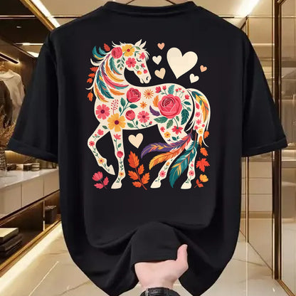 Best Horse Lover Shirt , Funny Horse UnisexT-Shirt/Hoodie/Sweatshirt HLT00 - Floral Horse Equestrian Western Cowgirl T-Shirt