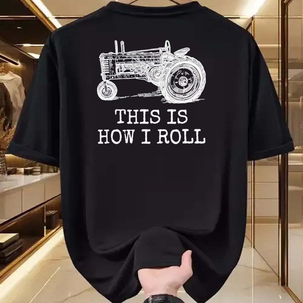 Best Farmer Life Shirt, Funny Farmer UnisexT-Shirt/Hoodie/Sweatshirt HLT00 - Farming This is How I Roll Tractor Farmer T-Shirt, Men, Black, 3X-Large