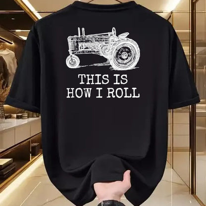Best Farmer Life Shirt, Funny Farmer UnisexT-Shirt/Hoodie/Sweatshirt HLT00 - Farming This is How I Roll Tractor Farmer T-Shirt, Men, Black, 3X-Large