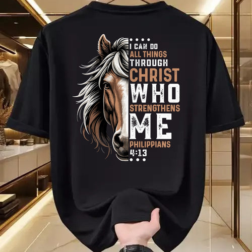 Best Horse Lover Shirt , Funny Horse UnisexT-Shirt/Hoodie/Sweatshirt HLT00 - I Can Do All Things Through Christ Horse Inspirational T-Shirt