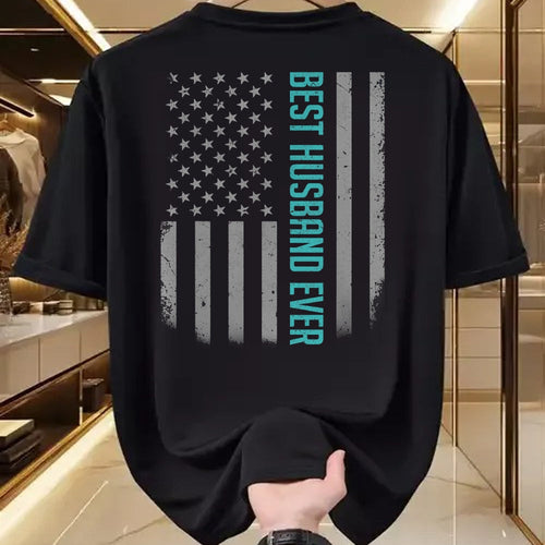 Best Wife Shirt, Wife and Husband Unisex T-Shirt/Hoodie/Sweatshirt HLT00 - Best Husband Ever American Flag Shirt Gifts For Father's day T-Shirt
