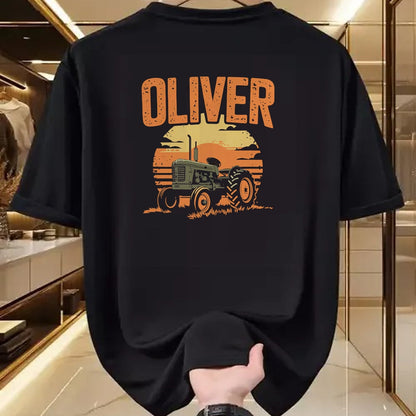 Best Farmer Life Shirt, Funny Farmer UnisexT-Shirt/Hoodie/Sweatshirt HLT00 - Oliver Personalized Nametag Tractor for Oliver T-Shirt