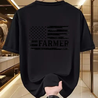 Best Farmer Life Shirt, Funny Farmer UnisexT-Shirt/Hoodie/Sweatshirt HLT00 - Farmer Black Vintage USA Flag Father's Day Farm Owner T-Shirt
