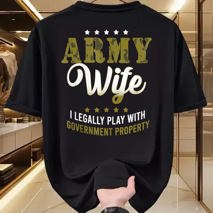 Best Wife Shirt, Wife and Husband Unisex T-Shirt/Hoodie/Sweatshirt HLT00 - Gift for wife T shirt, lucky wife   Army Veteran Wife Shirt Proud Army Wife Gift Tank Top