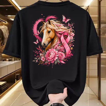 Best Horse Lover Shirt , Funny Horse UnisexT-Shirt/Hoodie/Sweatshirt HLT00 - Breast Cancer Awareness Horse Pink Ribbon Butterfly Survivor T-Shirt