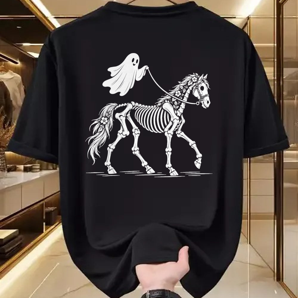 Best Horse Lover Shirt , Funny Horse UnisexT-Shirt/Hoodie/Sweatshirt HLT00 - Cute Ghost Walking Skeleton Horse Halloween T-Shirt