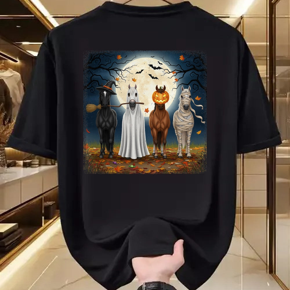 Best Horse Lover Shirt , Funny Horse UnisexT-Shirt/Hoodie/Sweatshirt HLT00 - Creepy Cute Halloween Horse Design for Equestrian Woman Girl T-Shirt