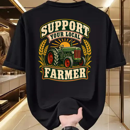 Best Farmer Life Shirt, Funny Farmer UnisexT-Shirt/Hoodie/Sweatshirt HLT00 - Support Your Local Farmer Vintage Tractor Wheat Sunrise Farm T-Shirt