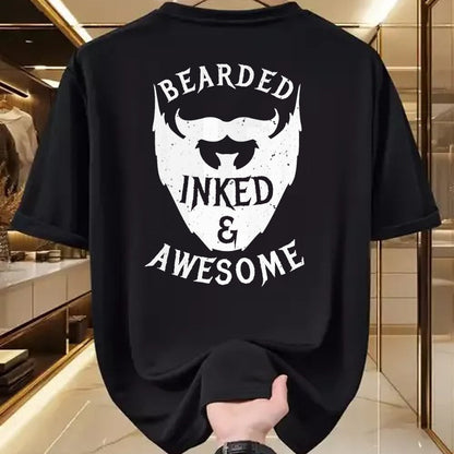 Best Wife Shirt, Wife and Husband Unisex T-Shirt/Hoodie/Sweatshirt HLT00 - Mens Bearded, Inked And Awesome Bearded And Tattooed Guy T Shirt (1)