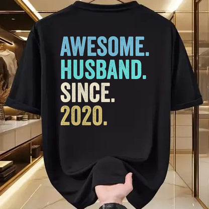 Best Wife Shirt, Wife and Husband Unisex T-Shirt/Hoodie/Sweatshirt HLT00 - Awesome Husband Since 2020 4th wedding anniversary 4 years T-Shirt