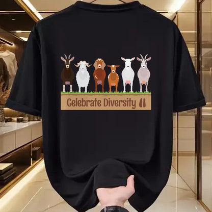 Best Farmer Life Shirt, Funny Farmer UnisexT-Shirt/Hoodie/Sweatshirt HLT00 - Celebrate Diversity Breeds Farm Animal Cute Humor Fun Goat Long Sleeve T-Shirt