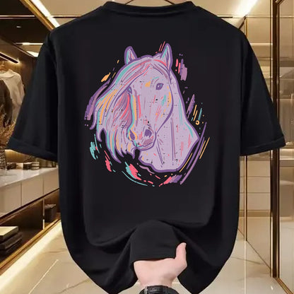 Best Horse Lover Shirt , Funny Horse UnisexT-Shirt/Hoodie/Sweatshirt HLT00 - Purple Horse Painting Animal Art Equestrian Men Women Kids T-Shirt