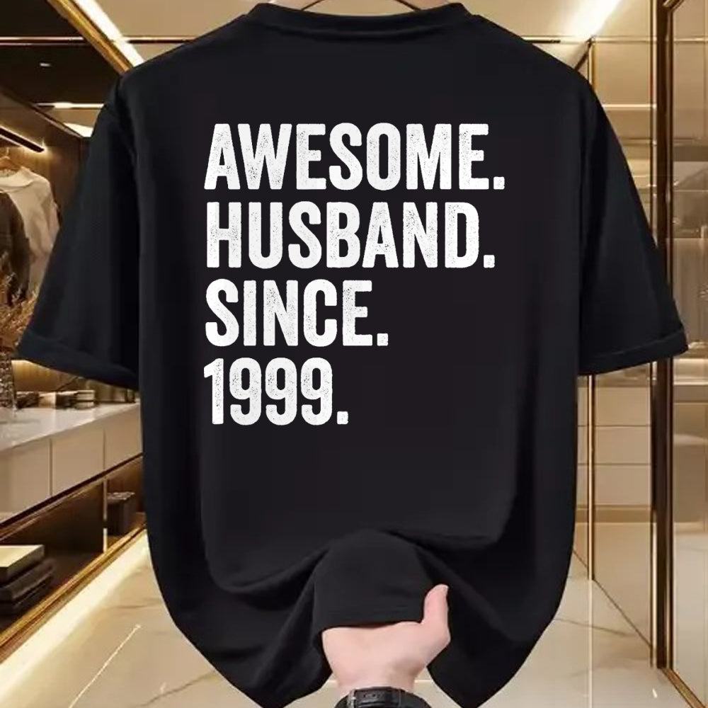 Best Wife Shirt, Wife and Husband Unisex T-Shirt/Hoodie/Sweatshirt HLT00 - Awesome Husband Since 1999 25th wedding anniversary 25 years T-Shirt