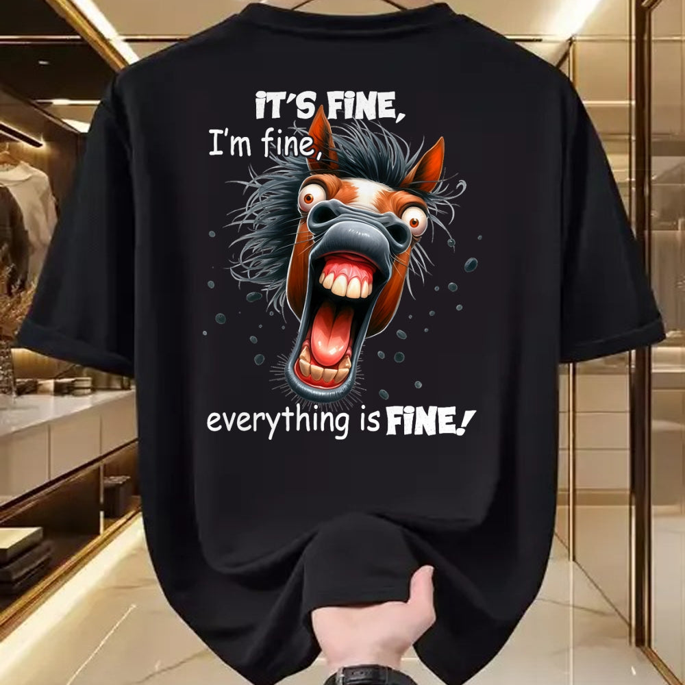 Best Horse Lover Shirt , Funny Horse UnisexT-Shirt/Hoodie/Sweatshirt HLT00 - Funny Horse It_s Fine I_m Fine Everything Is Fine T-Shirt