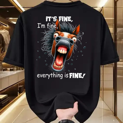 Best Horse Lover Shirt , Funny Horse UnisexT-Shirt/Hoodie/Sweatshirt HLT00 - Funny Horse It_s Fine I_m Fine Everything Is Fine T-Shirt