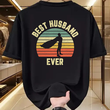 Best Wife Shirt, Wife and Husband Unisex T-Shirt/Hoodie/Sweatshirt HLT00 - Vintage Best Husband Ever Superhero Fun Retro Graphic T-Shirt