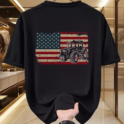 Best Farmer Life Shirt, Funny Farmer UnisexT-Shirt/Hoodie/Sweatshirt HLT00 - Farm Tractors USA Flag Patriotic Farming Gift T-Shirt Small