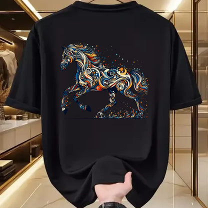 Best Horse Lover Shirt , Funny Horse UnisexT-Shirt/Hoodie/Sweatshirt HLT00 - Elegant Galloping Horse with Intricate Colorful Details Long Sleeve T-Shirt