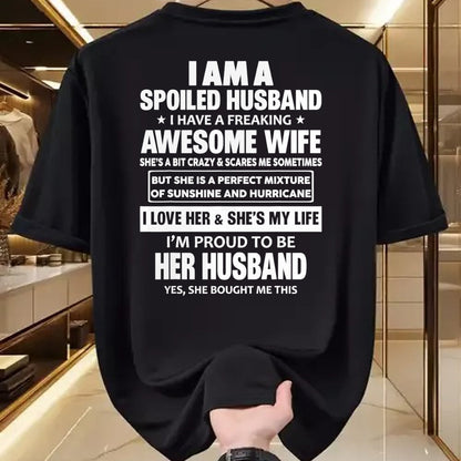 Best Wife Shirt, Wife and Husband Unisex T-Shirt/Hoodie/Sweatshirt HLT00 - Gift for wife T shirt, spoiled wife   I Am A Spoiled Husband I Have A Freaking Awesome Wife T-Shirt (2)