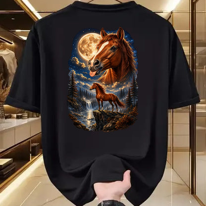 Best Horse Lover Shirt , Funny Horse UnisexT-Shirt/Hoodie/Sweatshirt HLT00 - Funny Horse Howling to The Moon Meme Mystical Horse Art T-Shirt
