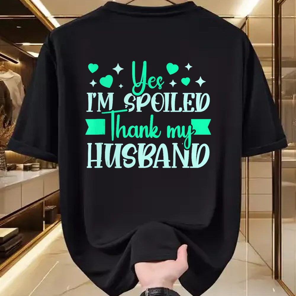 Best Wife Shirt, Wife and Husband Unisex T-Shirt/Hoodie/Sweatshirt HLT00 - Gift for wife T shirt, spoiled wife   Funny Wife I’M Spoiled Thank My Husband Spoiled Wife Tank Top (2)