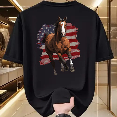 Best Horse Lover Shirt , Funny Horse UnisexT-Shirt/Hoodie/Sweatshirt HLT00 - Horse Equestrian Riding USA Flag US America American Graphic T-Shirt