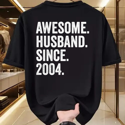 Best Wife Shirt, Wife and Husband Unisex T-Shirt/Hoodie/Sweatshirt HLT00 - Awesome Husband Since 2004 20th wedding anniversary 20 years T-Shirt