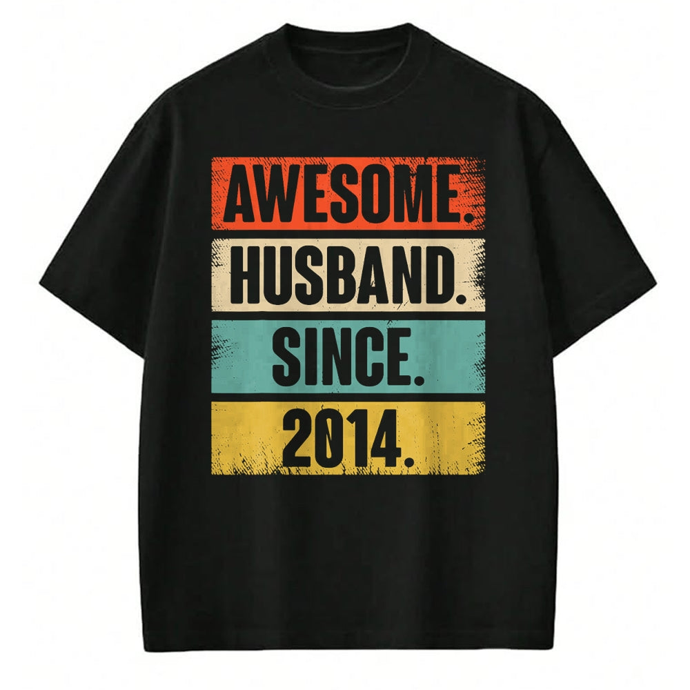 Best Wife Shirt, Wife and Husband Unisex T-Shirt/Hoodie/Sweatshirt HLT00 - 10th Wedding Anniversary Epic Awesome Husband Since 2014 T-Shirt