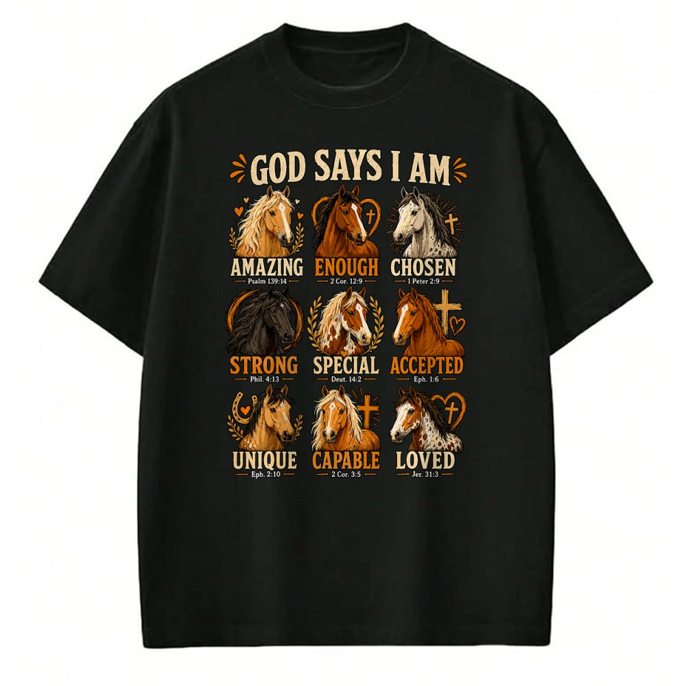 Best Horse Lover Shirt , Funny Horse UnisexT-Shirt/Hoodie/Sweatshirt HLT00 - God Says I Am Horse Bible Verse Faith Affirmation T-Shirt