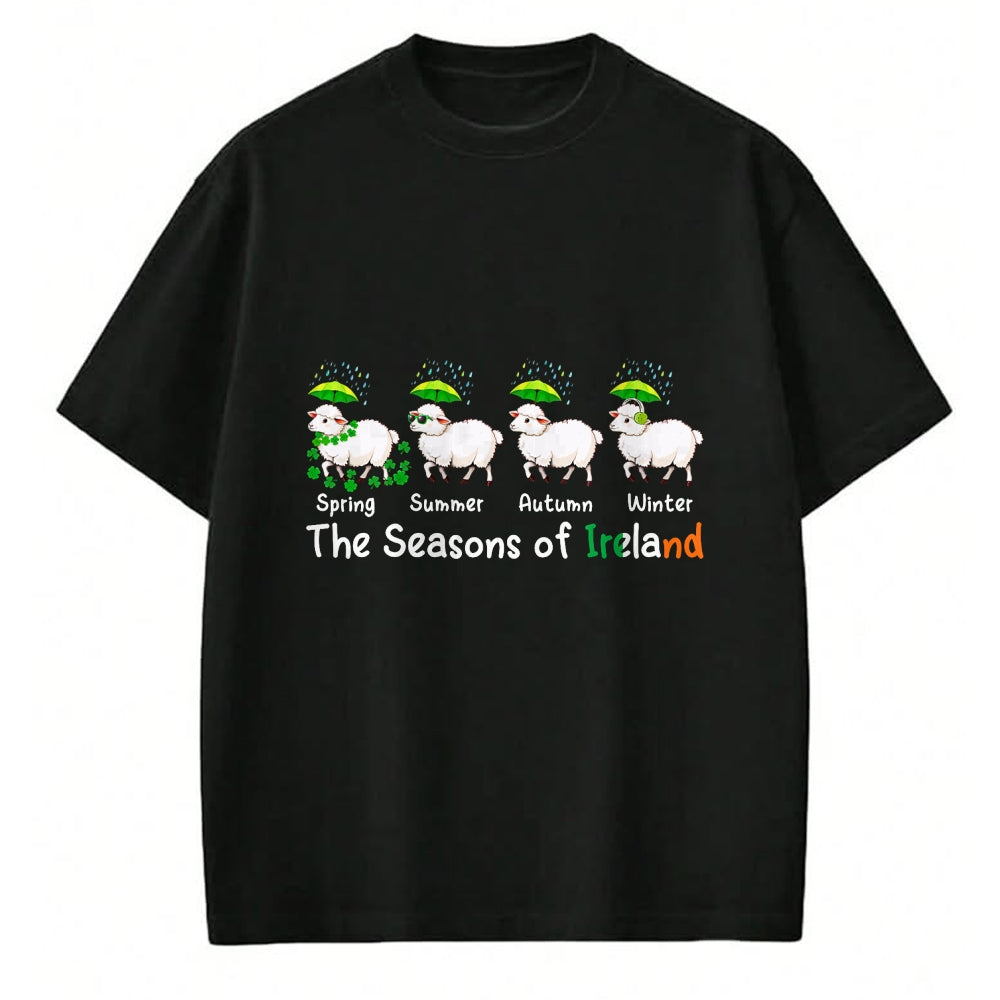 Best Farmer Life Shirt, Funny Farmer UnisexT-Shirt/Hoodie/Sweatshirt HLT00 - The Seasons Patrick's Day Ireland Four Cute Sheep Shamrocks T-Shirt