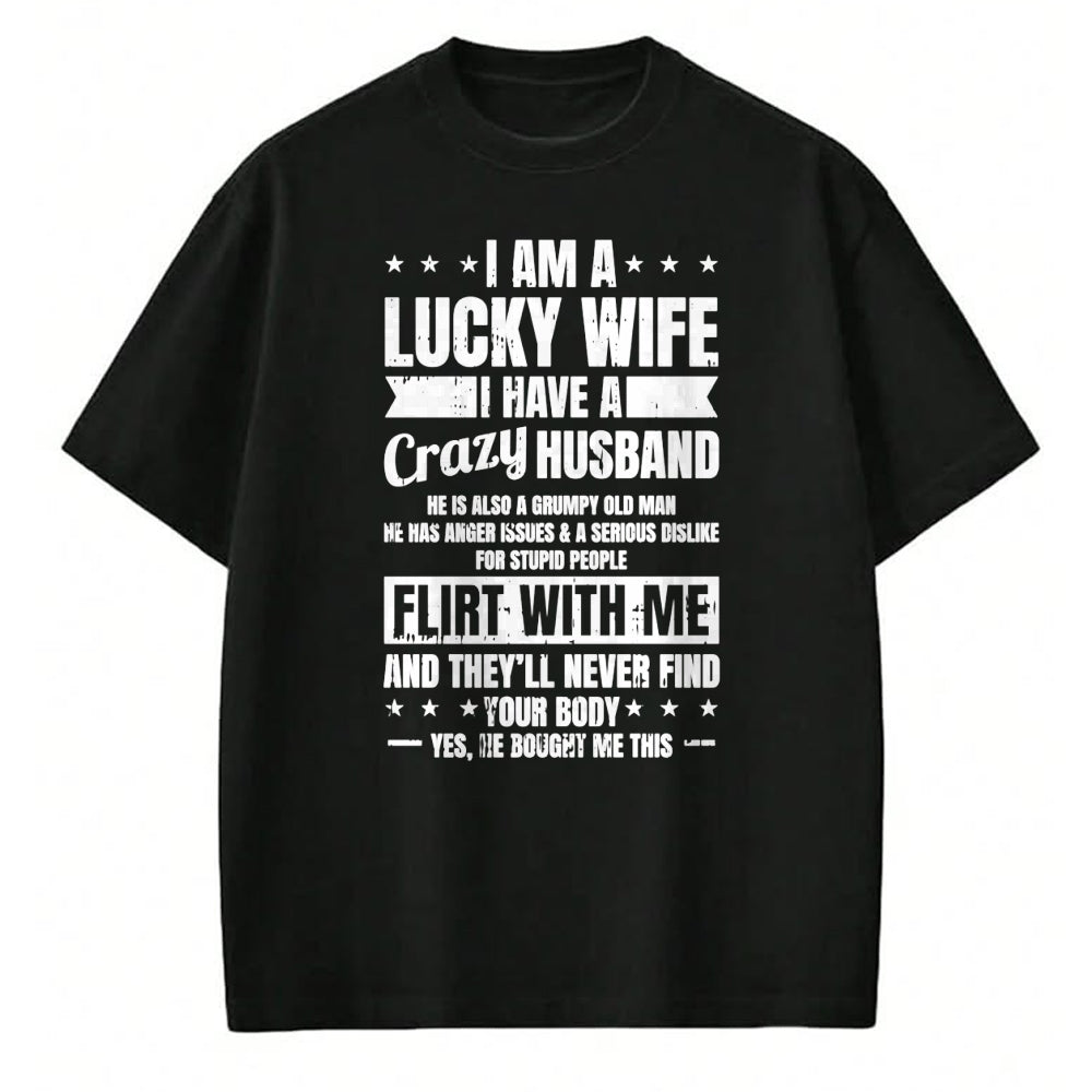 Best Wife Shirt, Wife and Husband Unisex T-Shirt/Hoodie/Sweatshirt HLT00 - Gift for wife T shirt, lucky wife   I Am A Lucky Wife Fathers Day Funny Sarcastic Women Pullover Hoo (1)