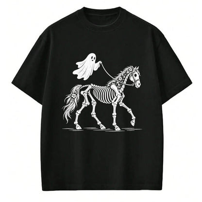 Best Horse Lover Shirt , Funny Horse UnisexT-Shirt/Hoodie/Sweatshirt HLT00 - Cute Ghost Walking Skeleton Horse Halloween T-Shirt