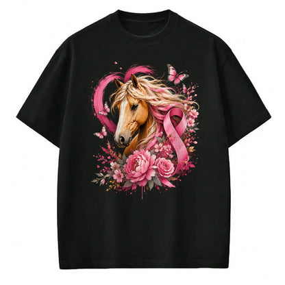 Best Horse Lover Shirt , Funny Horse UnisexT-Shirt/Hoodie/Sweatshirt HLT00 - Breast Cancer Awareness Horse Pink Ribbon Butterfly Survivor T-Shirt