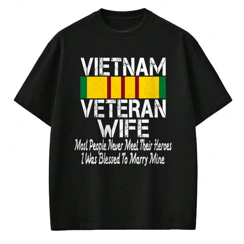 Best Wife Shirt, Wife and Husband Unisex T-Shirt/Hoodie/Sweatshirt HLT00 - Gift for wife T shirt, lucky wife   Vietnam Veteran Wife Gift T-Shirt