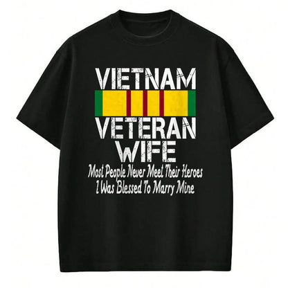 Best Wife Shirt, Wife and Husband Unisex T-Shirt/Hoodie/Sweatshirt HLT00 - Gift for wife T shirt, lucky wife   Vietnam Veteran Wife Gift T-Shirt
