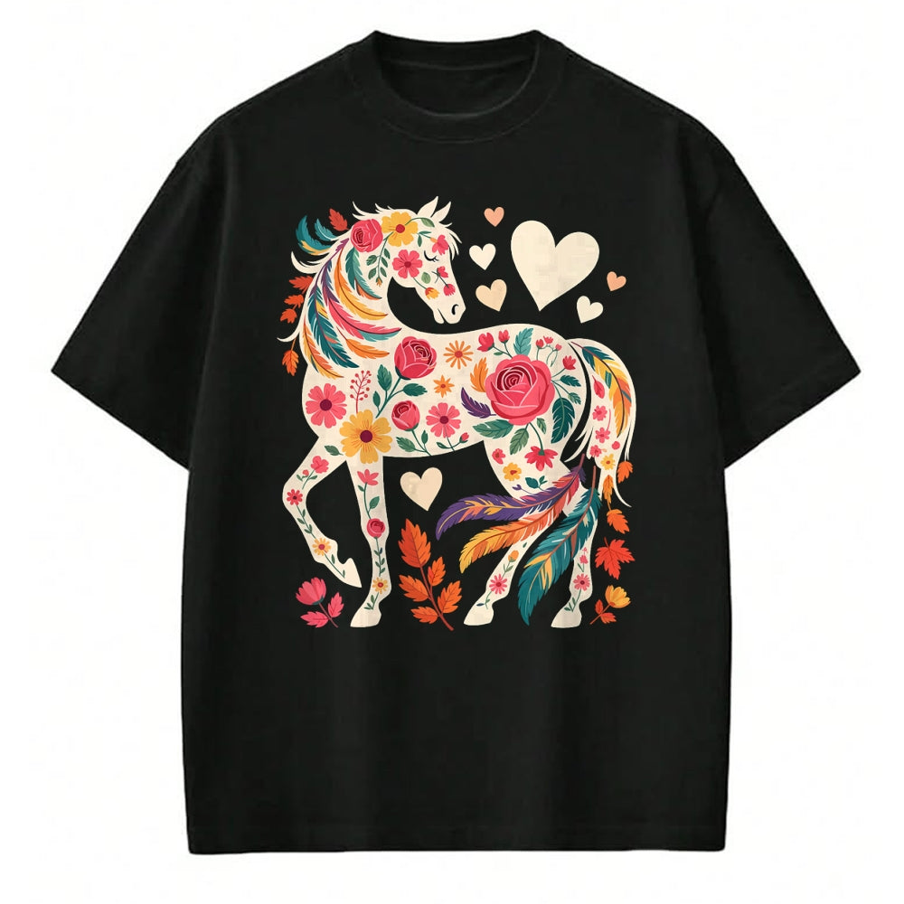 Best Horse Lover Shirt , Funny Horse UnisexT-Shirt/Hoodie/Sweatshirt HLT00 - Floral Horse Equestrian Western Cowgirl T-Shirt